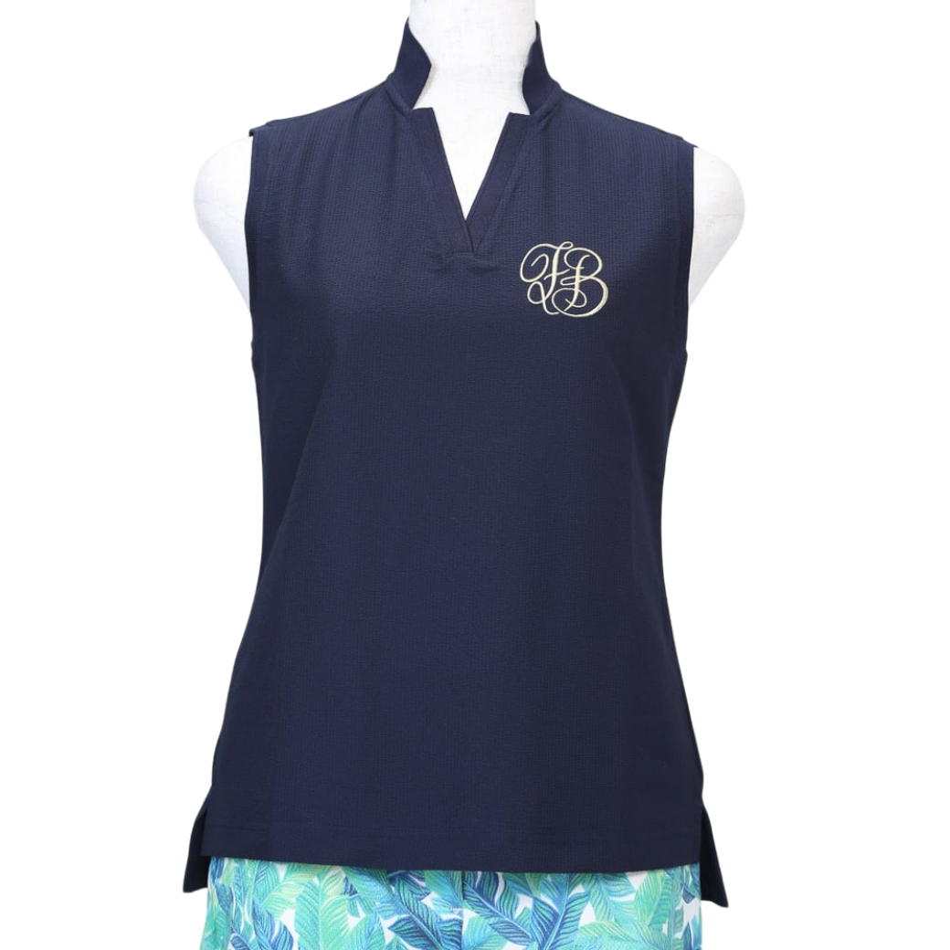 【Foglia Brillante】サッカー ノースリーブポロ WOMAN NAVY(FBAL-SLPO11)