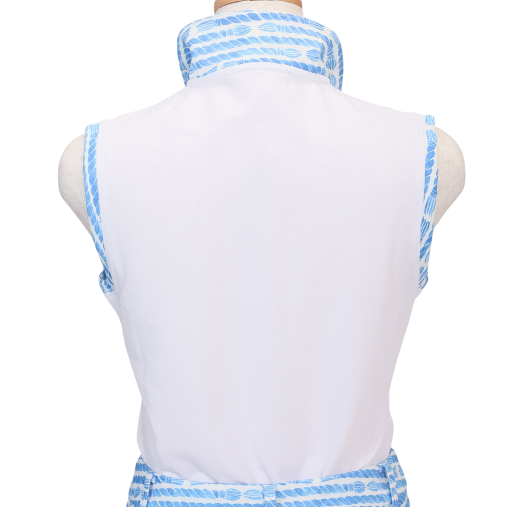 【Foglia Brillante】ノースリーブポロ WOMAN WHITE(FBAL-SLPO12)