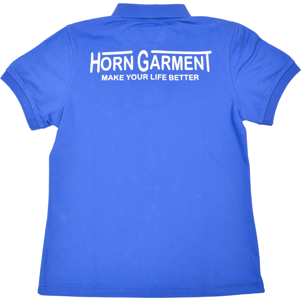 【HORN GARMENT】ポロ LOOK INSIDE ポケットデザイン ブルー レディース(HOG-HCW2AAP05)