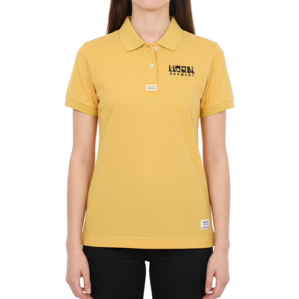 【HORN GARMENT】ポロ Beach Boys ネイビー イエロー レディース(HOG-HCW4AAP07)