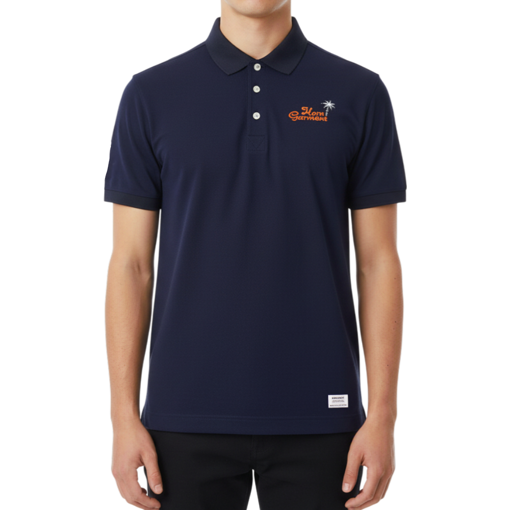 【HORN GARMENT】ポロ ヴィンテージロゴ ネイビー メンズ(HOG-HCM4AAP75)