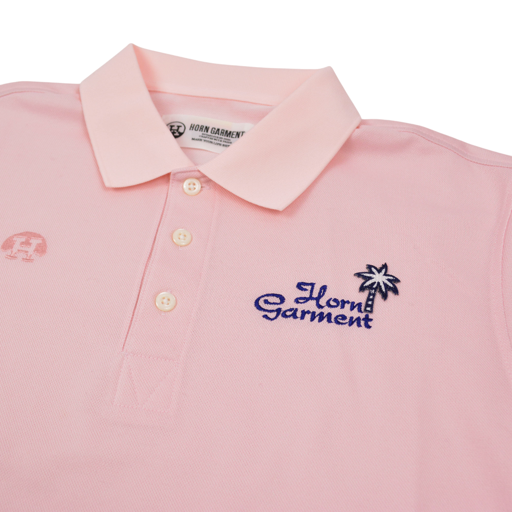【HORN GARMENT】ポロ ヴィンテージロゴ ピンク メンズ(HOG-HCM4AAP75)