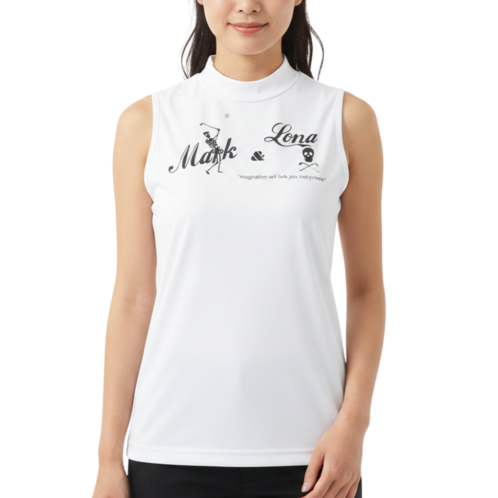 【MARK&LONA】Nova Sleeveless Tee レディース モックネック WHITE(MAL-MLW2BAA02)