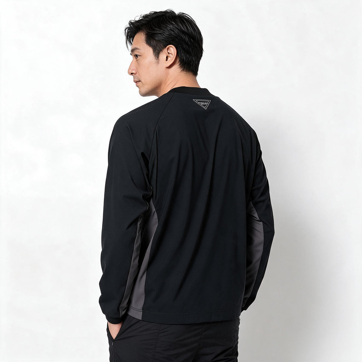 【MARK&LONA】SFMT モックネック 長袖 Tシャツ BLACK(MAL-MCM5CAA51)