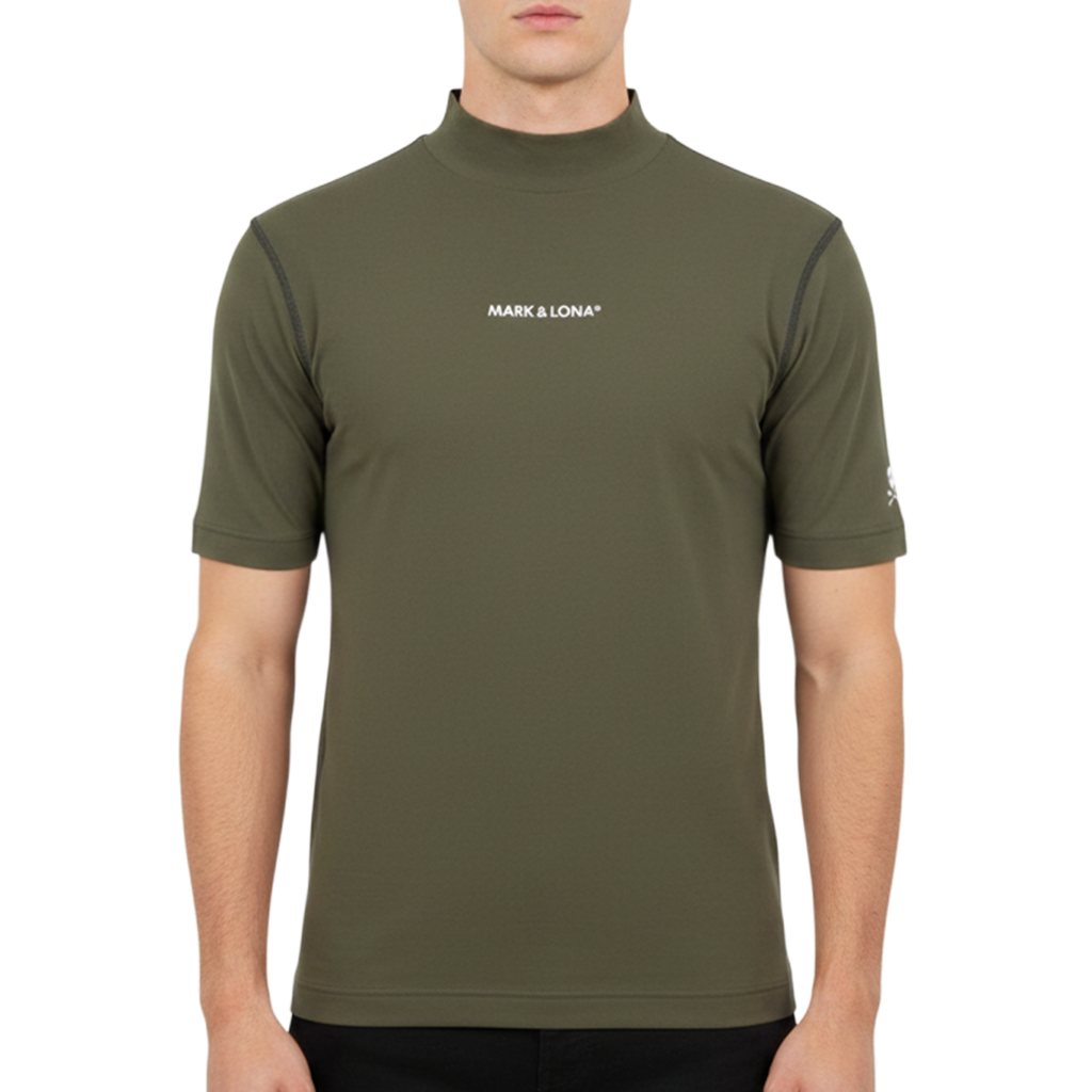 【MARK&LONA】Resolution Tech Mock メンズ モックネックTシャツ KHAKI(MAL-MLM2CAA01)