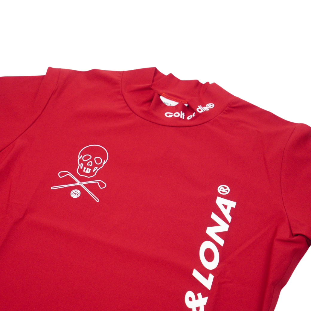 【MARK&LONA】Tシャツ レディース モック RED(MAL-MLW2CAA02)