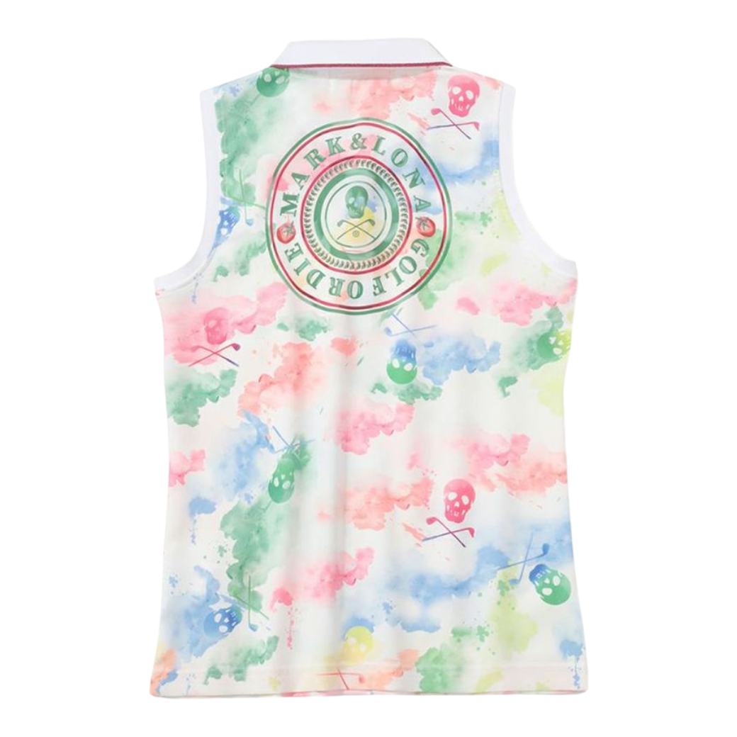 【MARK&LONA】PULSE CAMO POLO レディース ノースリーブポロシャツ MIX(MAL-MLW5AAP04)
