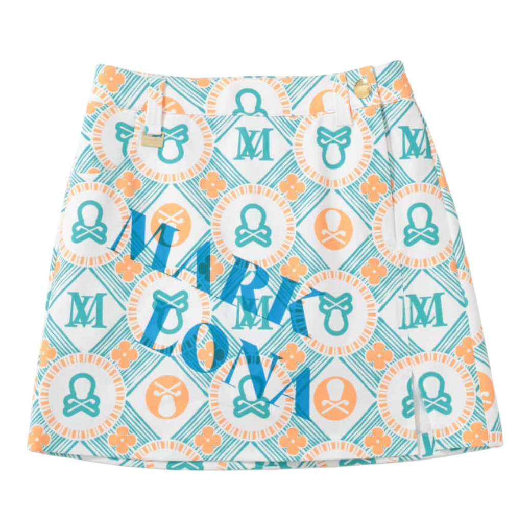 【MARK&LONA】Aura Monogram Trapeze Skirt スカート GREEN(MAL-MLW5AAE08)