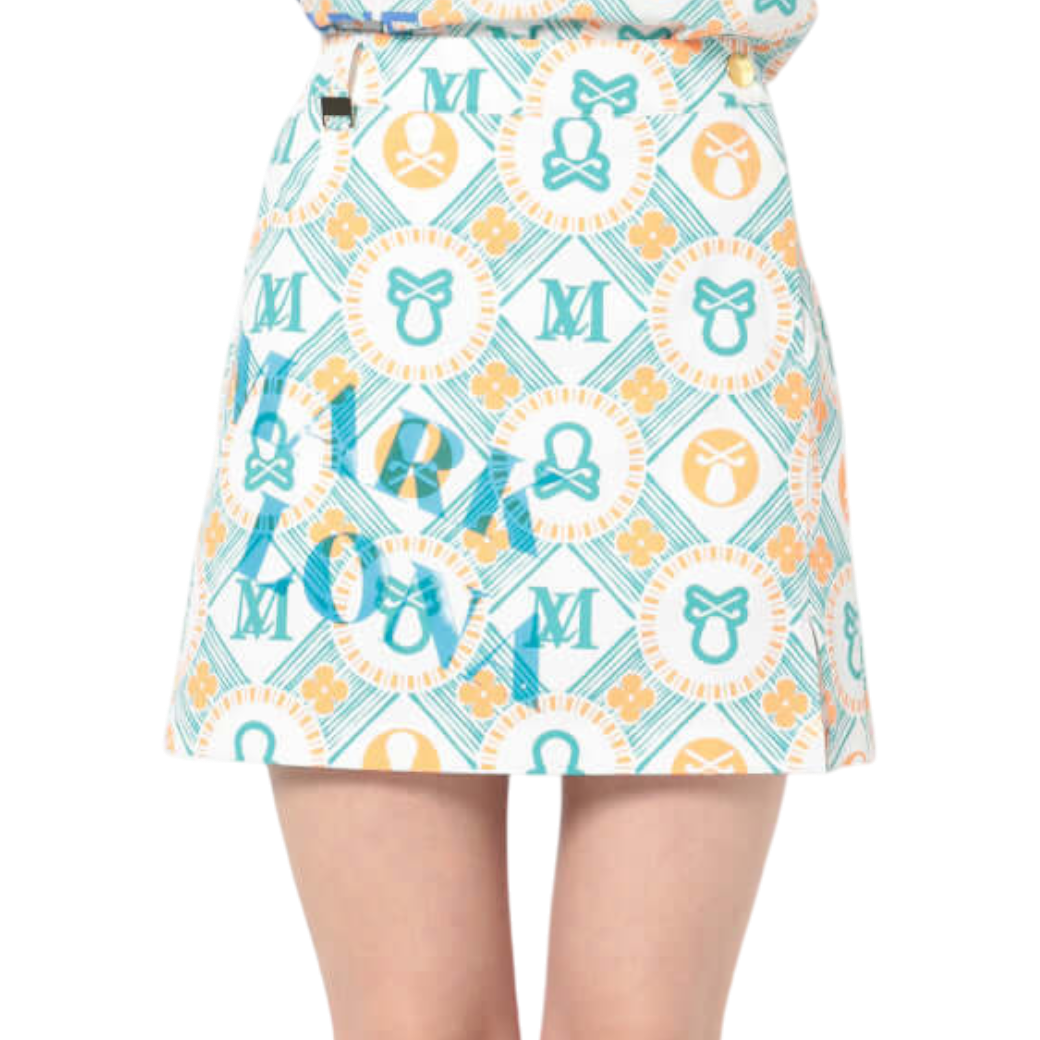 【MARK&LONA】Aura Monogram Trapeze Skirt スカート GREEN(MAL-MLW5AAE08)