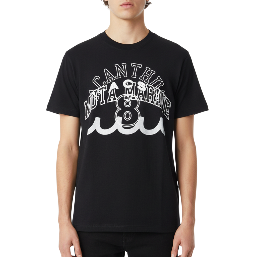 【muta】ACANTHUS × muta MARINE Multi Logo Tee Tシャツ ブラック M L XL(MUT-MMAC-MA2511)