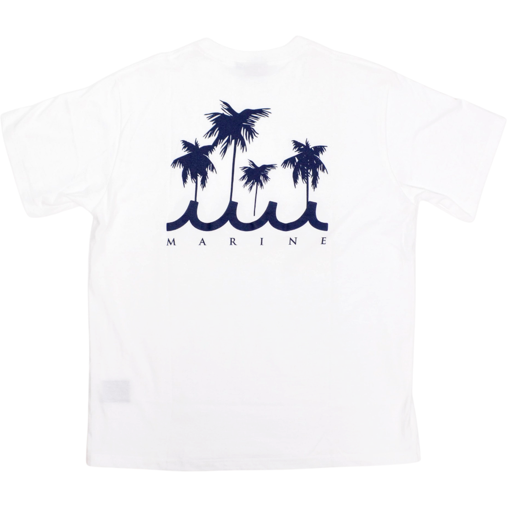 【muta】バックパームツリー Tシャツ ホワイト S(MUT-MMAX-434376-WH)