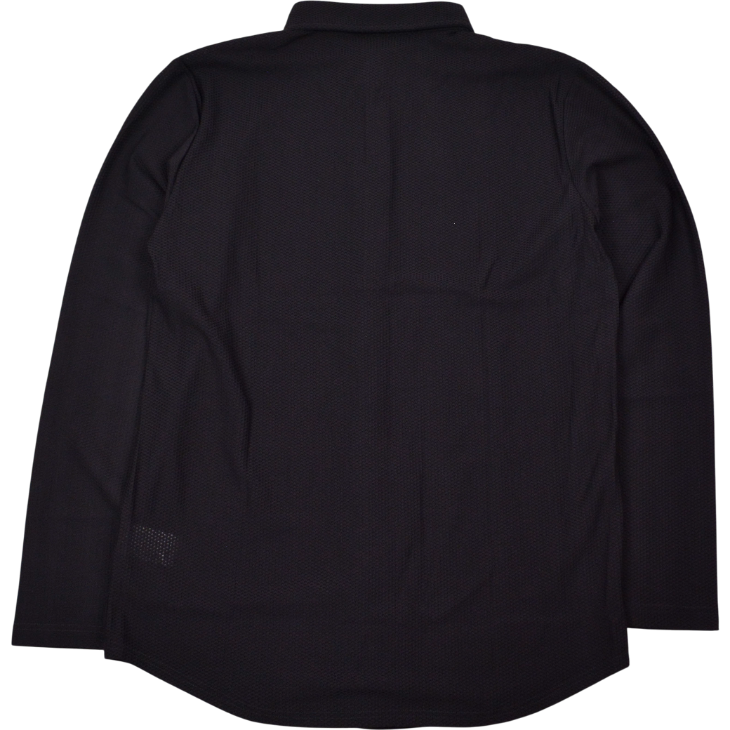 【muta】メッシュ ポロボタンダウンシャツ ブラック(MUT-MMBC180812)