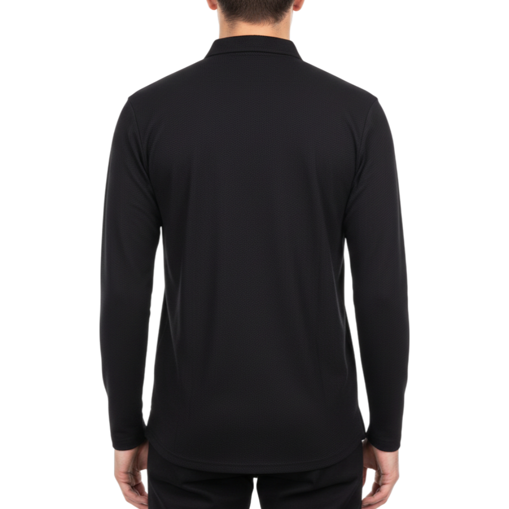 【muta】メッシュ ポロボタンダウンシャツ ブラック(MUT-MMBC180812)