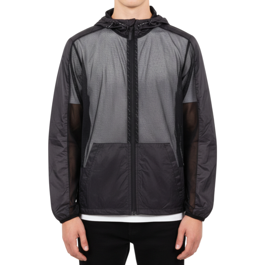 【muta】メッシュ切替 コンビネーションパーカー ブラック(MUT-MMBC190806)