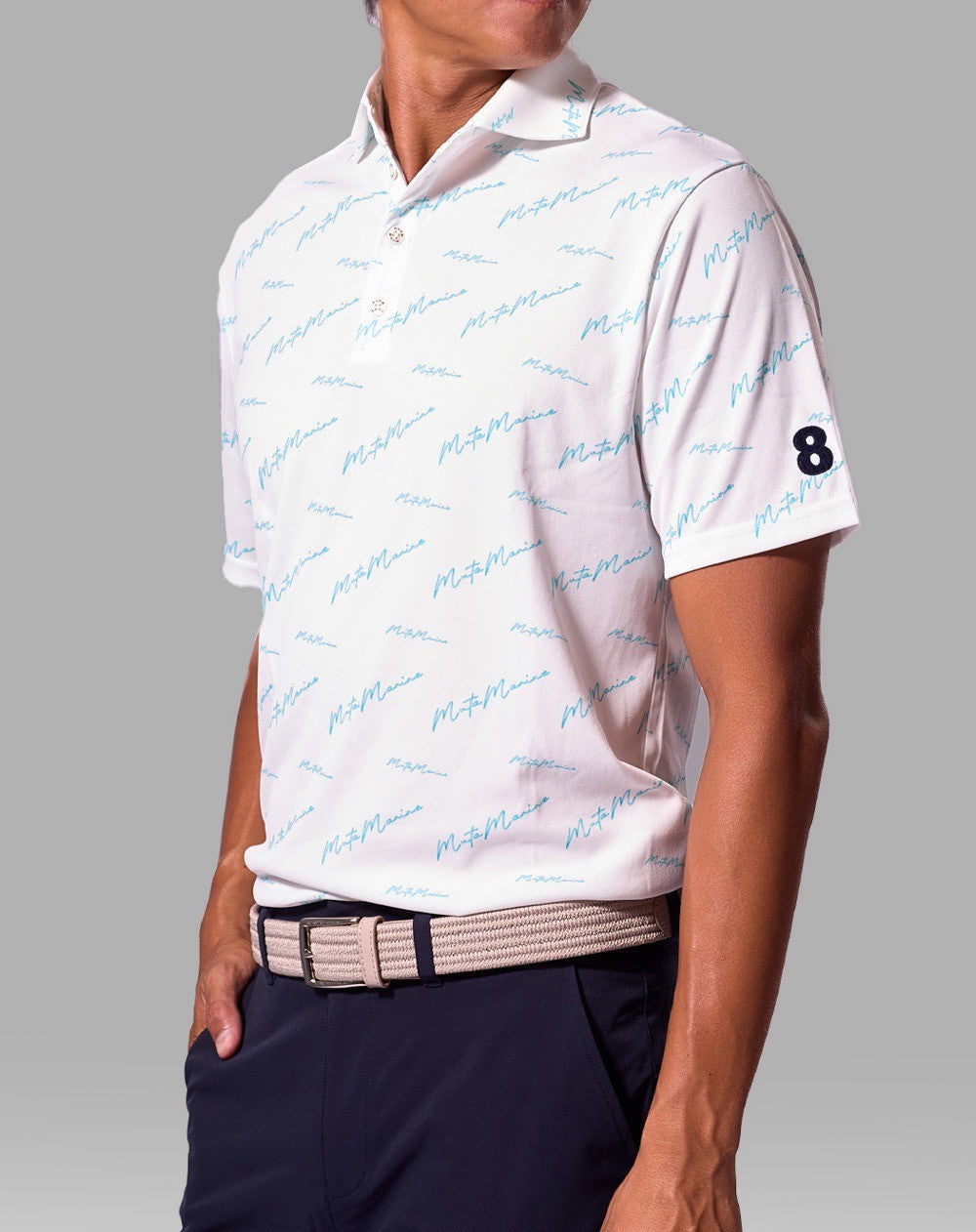 【muta】カーシブロゴ ポロシャツ ホワイト M(MUT-MMJC-446194)