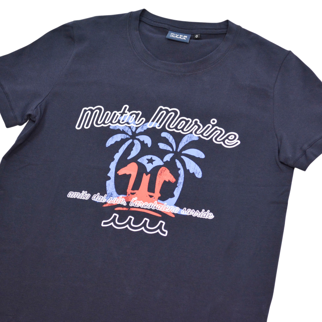 【muta】ISLAND STAMP Tシャツ ネイビー レディース フリーサイズ(MUT-MMKW-434606)