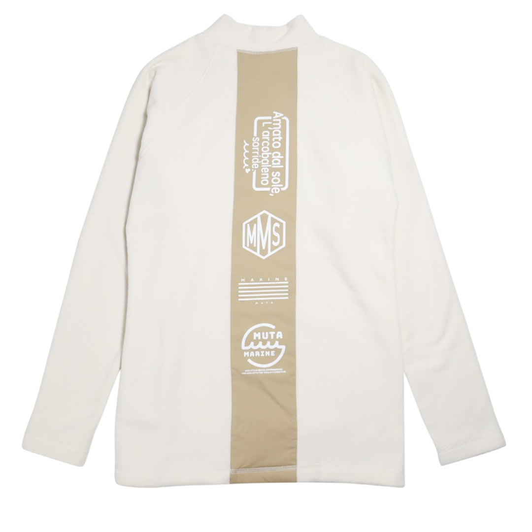 【MUTA】フリース切替モックネックプルオーバー ホワイト レディース (MUT-MMMK-443180)