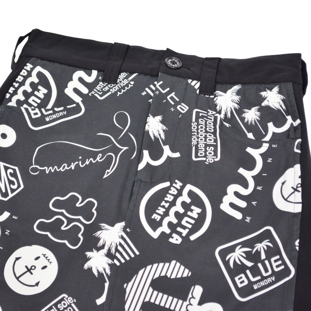 【muta】ランダムロゴ スカート S(ブラック) MUT-MMMK-445033