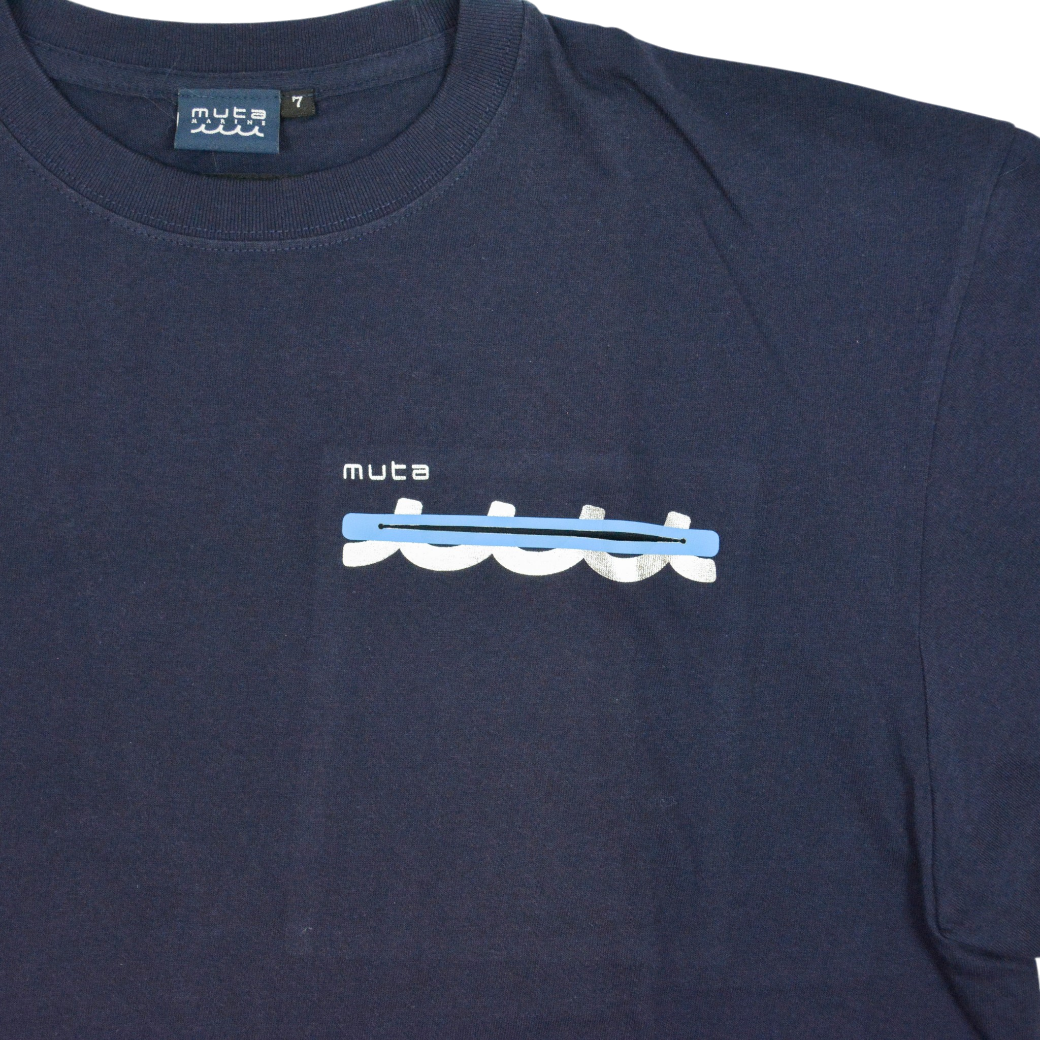 【muta】ACANTHUS x muta MARINE Trimming Pocket Tee ネイビー XL(MUT-MMAC434154)