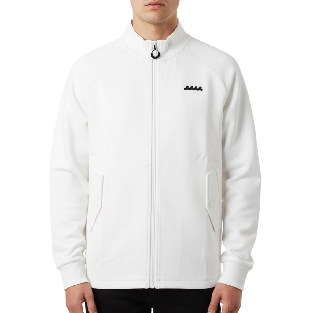 【muta】モックネック ポンチ素材 ブルゾン L ホワイト(MUT-MMBC-191208)