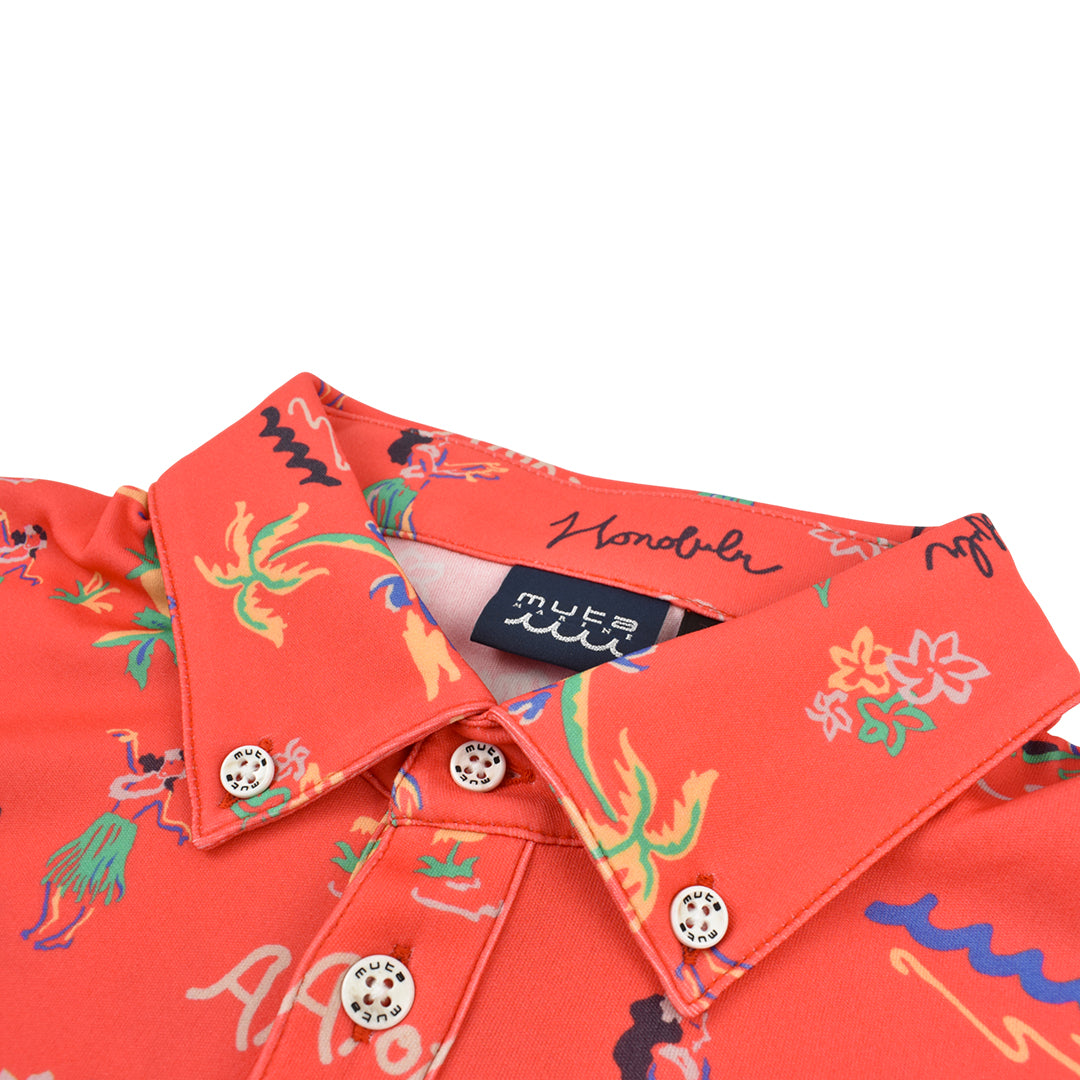 【MUTA】ハワイアン ポロシャツ ORANGE (MMJC-446187)