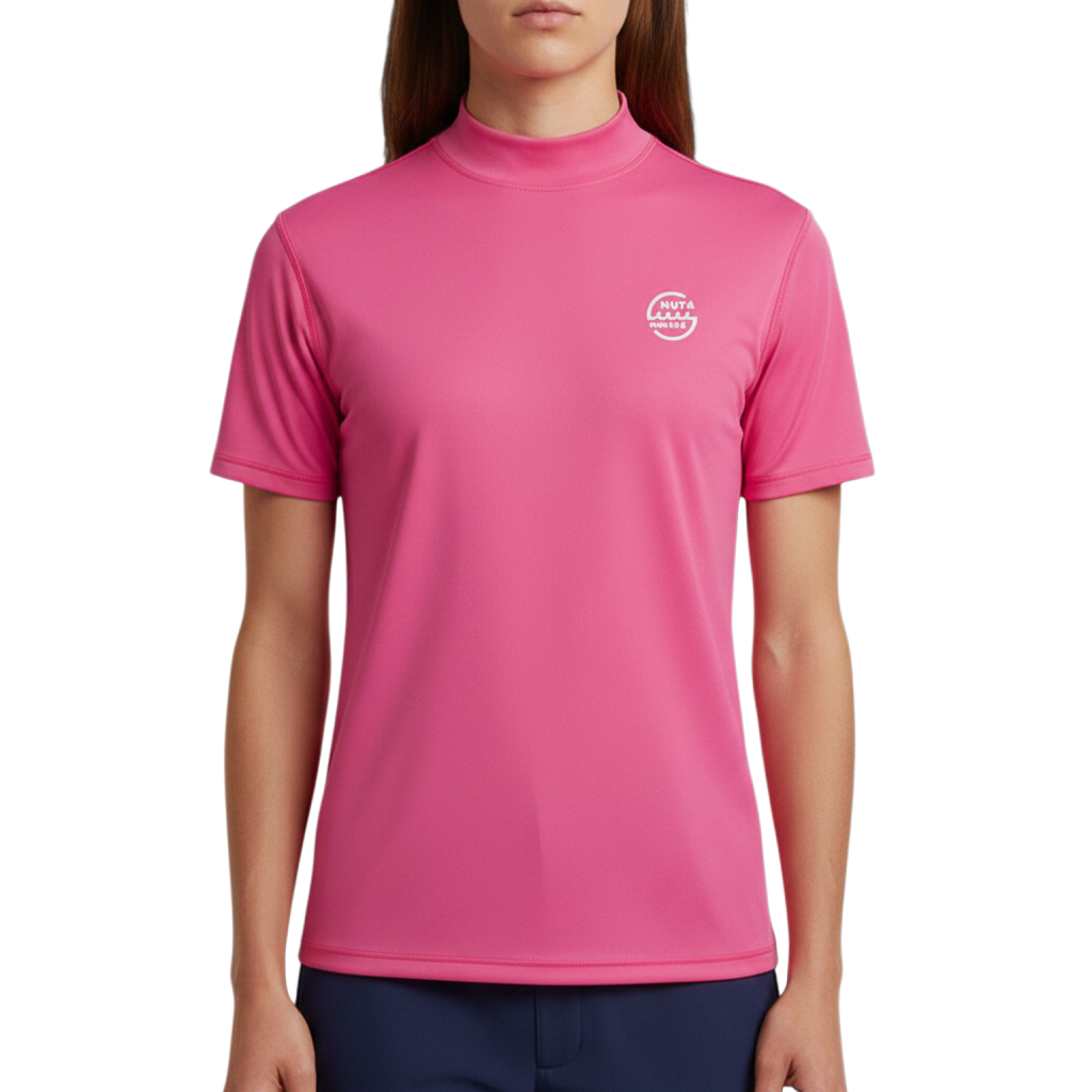 【MUTA】クールタッチ モックネックシャツ PINK レディース S M (MUT-MMMK446206)