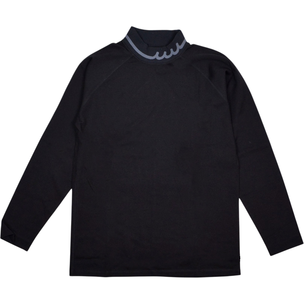 【muta】ライトハイテンション リブモックネックシャツ L BLACK(MUT-MMBC220705)