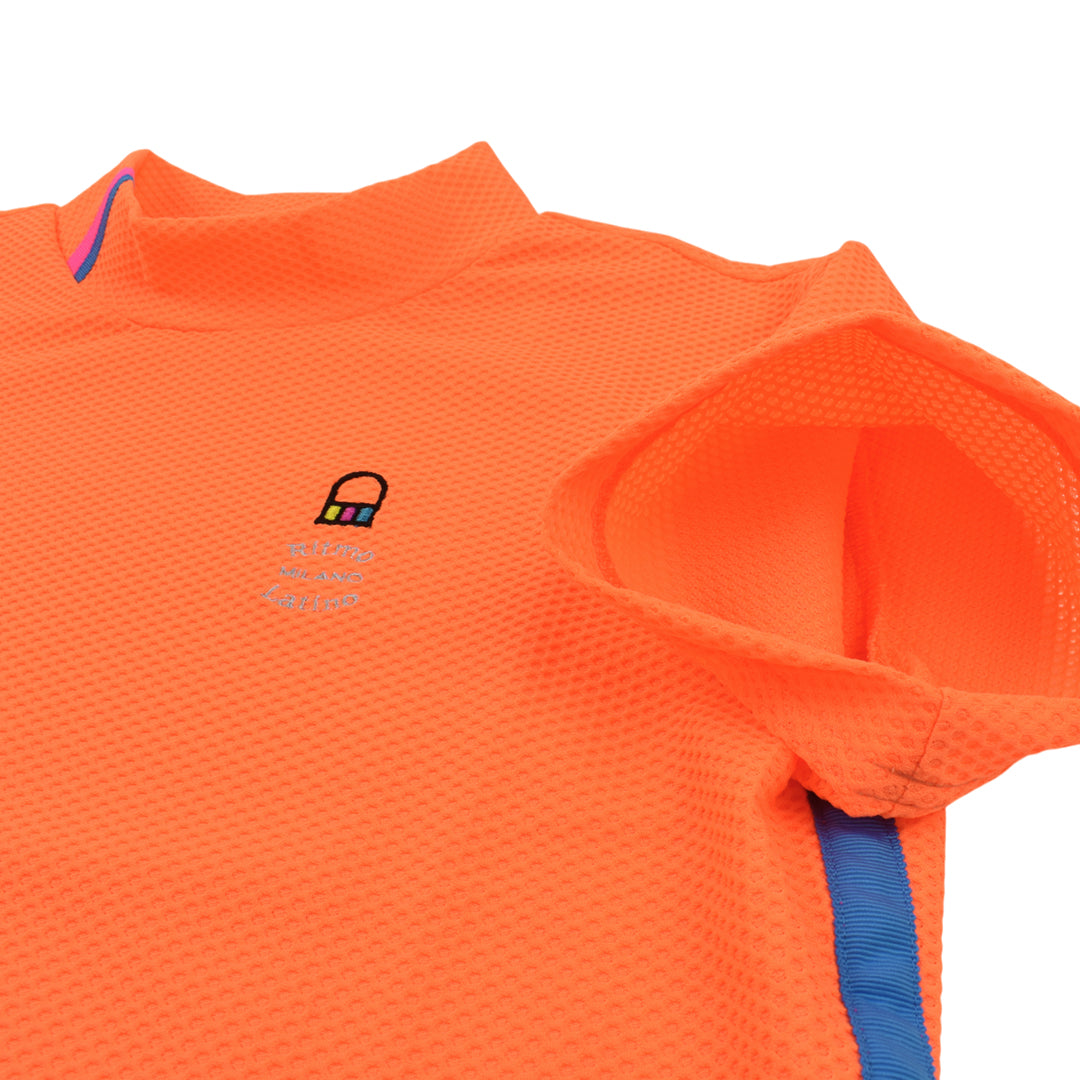 【Ritmo Latino MILANO】2025ss リトモラティーノ モック半袖シャツ メッシュ ORANGE (RLT-RL01)