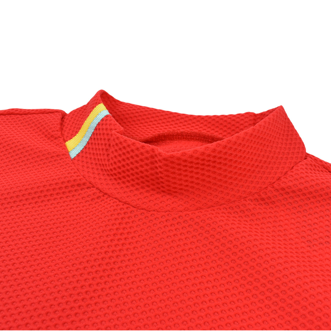 Ritmo Latino MILANO 2025 Spring/Summer Ritmo Latino Mock Short Sleeve Shirt, Mesh, Red (RLT-RL01)