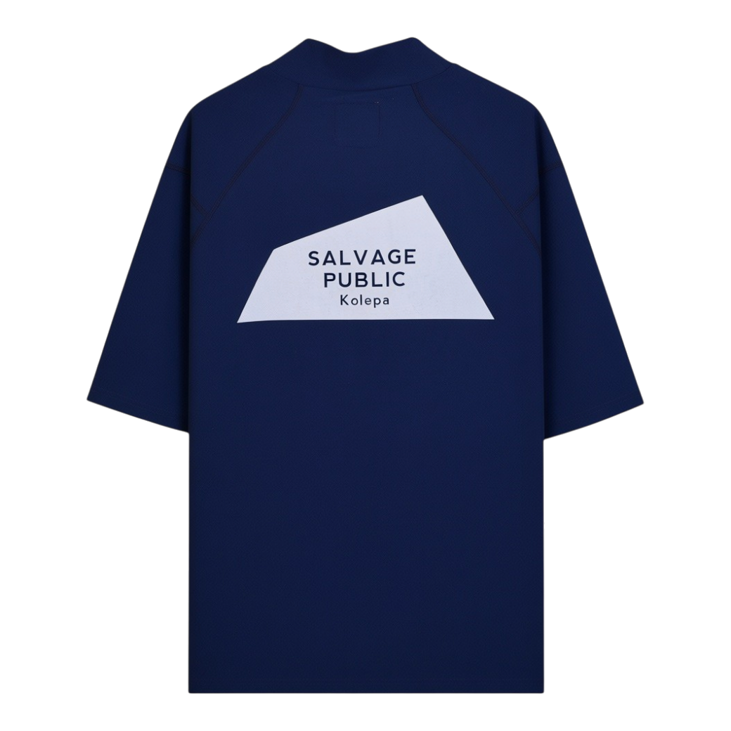 【SALVAGE PUBLIC】モックネック Tシャツ ネイビー S M(SAP-SVKS3026)