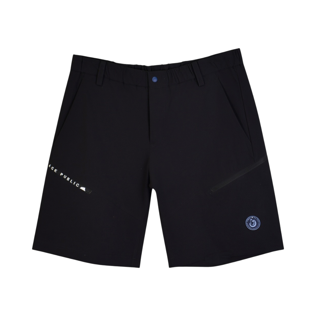 【SALVAGE PUBLIC】 Kamake’e Tech Shorts ラバーワッペン ショートパンツ BLACK L(SAP-SVKS5017)