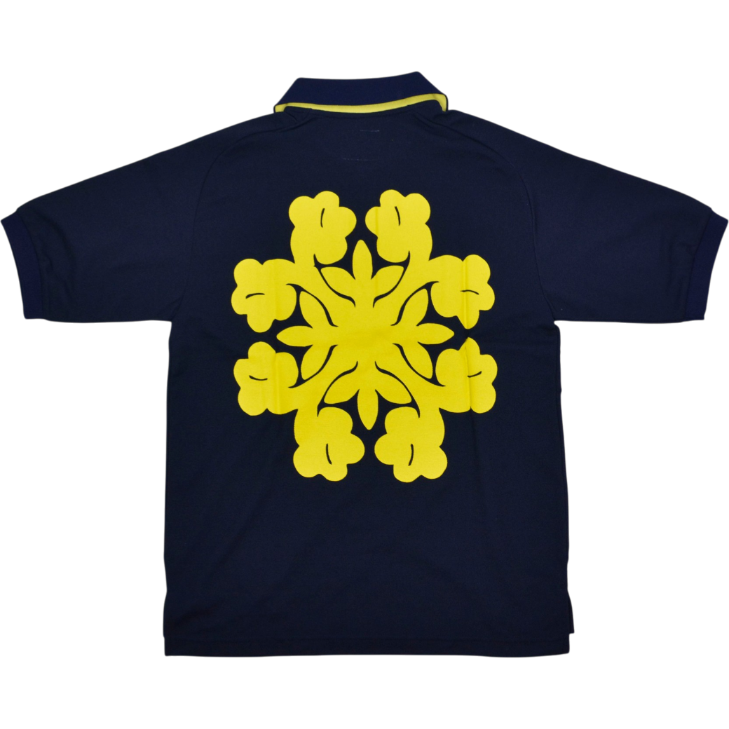 【SALVAGE PUBLIC】バックプリント ポロシャツ ネイビー S M L(SAP-SVKS3018)