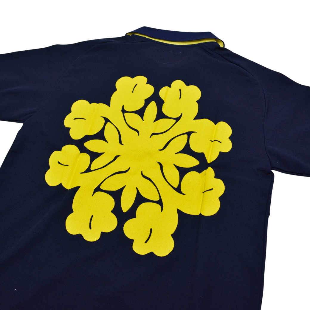 【SALVAGE PUBLIC】バックプリント ポロシャツ ネイビー S M L(SAP-SVKS3018)