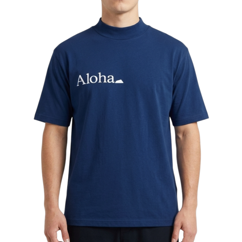 【SALVAGE PUBLIC】モックネック Tシャツ ネイビー M L(SAP-SVKS3027)