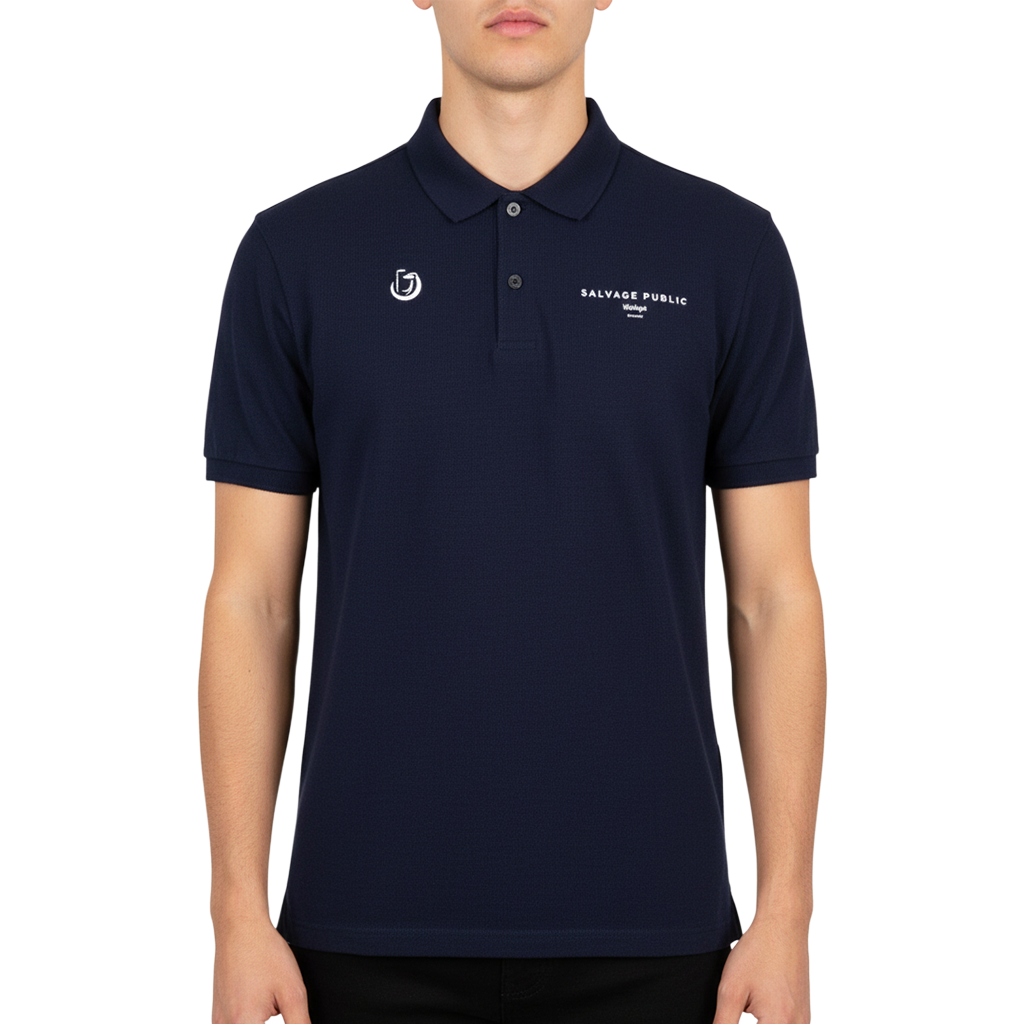 【SALVAGE PUBLIC】Nu'uanu Polo ポロシャツ ネイビー S M(SAP-SVKS5015)