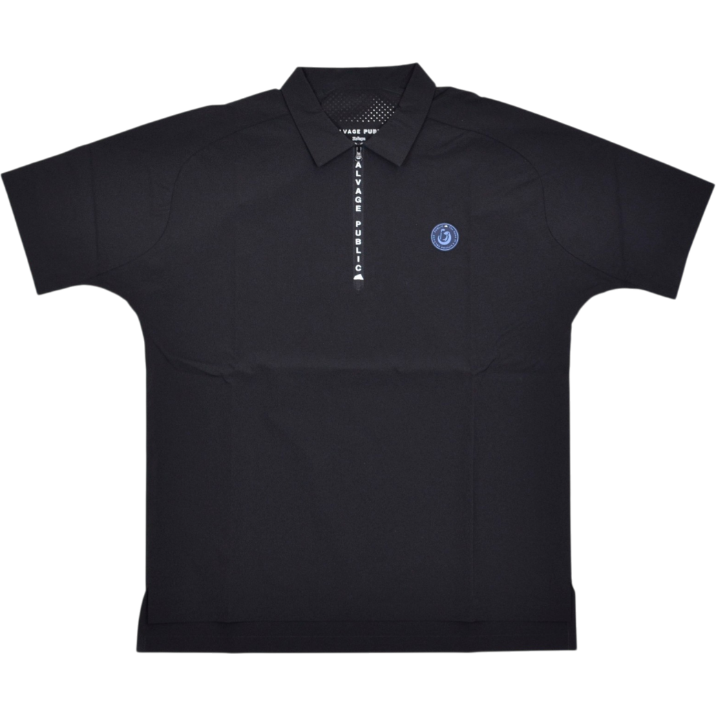 【SALVAGE PUBLIC】Kamake’e Tech Polo ナイロン ポロシャツ ブラック S(SAP-SVKS5016)