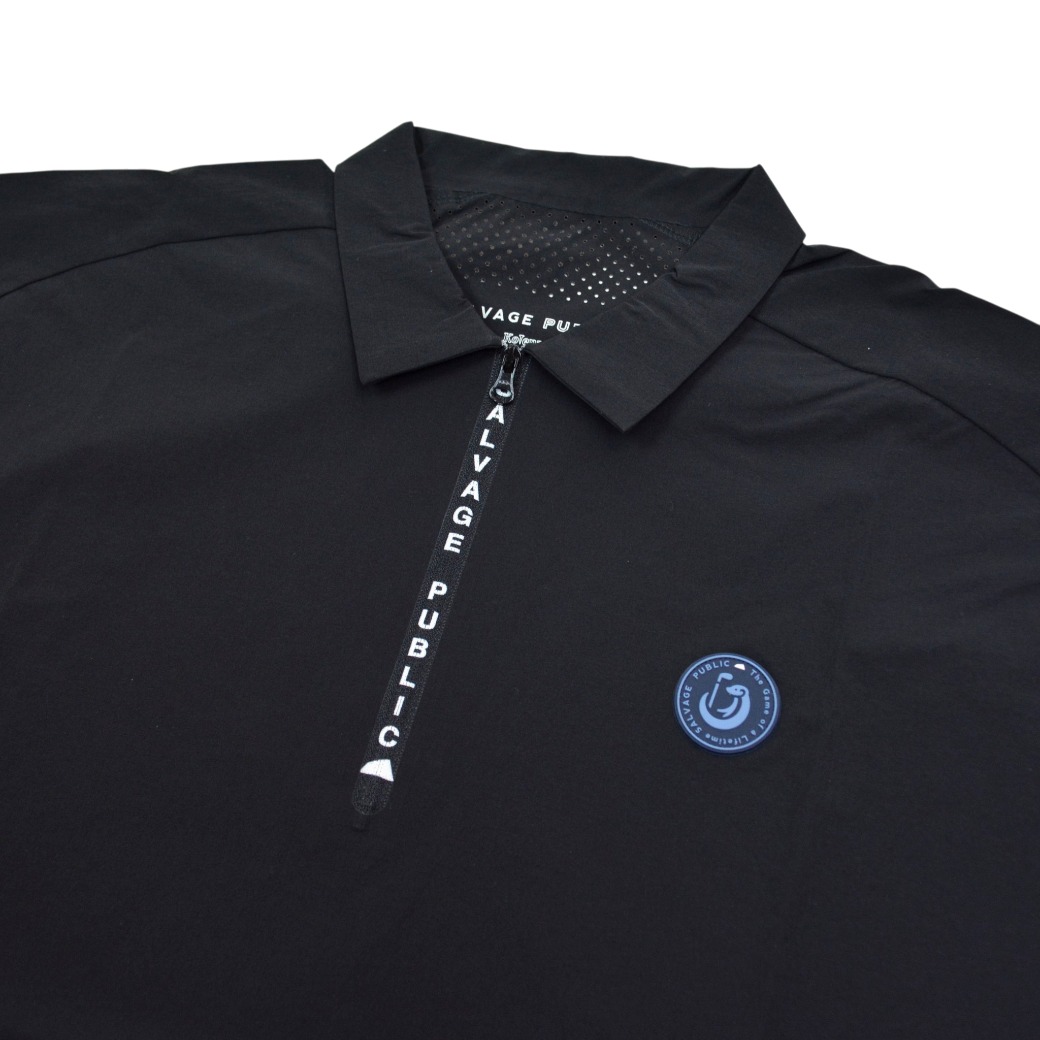 【SALVAGE PUBLIC】Kamake’e Tech Polo ナイロン ポロシャツ ブラック S(SAP-SVKS5016)