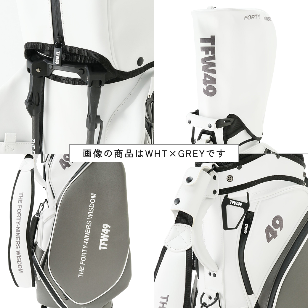 【TFW49】LEATHER CADDIE BAG キャディバッグ BLKxGREIGE (TFW-T132610004)
