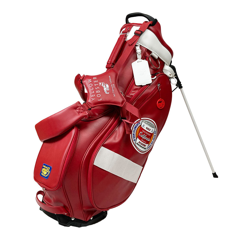 【数量限定再販】イエローロブスター Yellow Lobster スタンド式キャディバッグ U-LEATHER アナハイムレッド Anaheim Red(YL-CBSN105-RD)