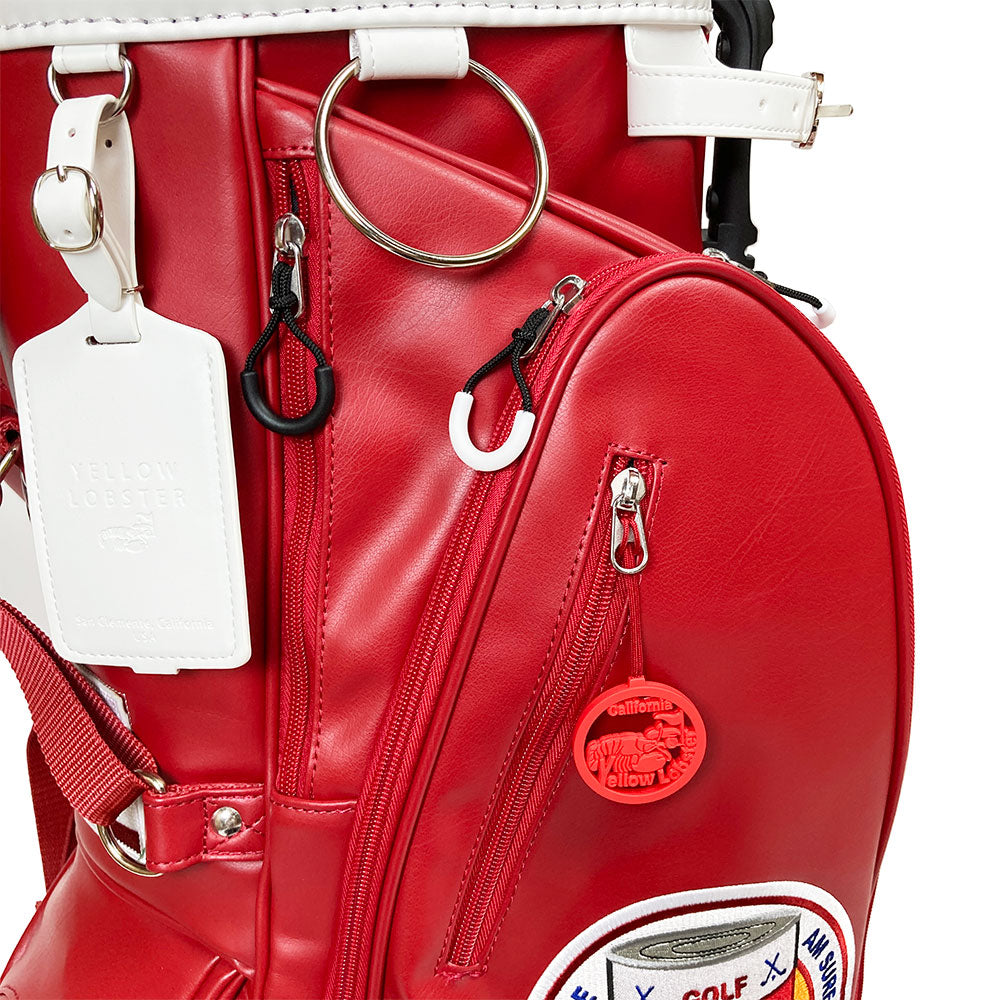 【数量限定再販】イエローロブスター Yellow Lobster スタンド式キャディバッグ U-LEATHER アナハイムレッド Anaheim Red(YL-CBSN105-RD)