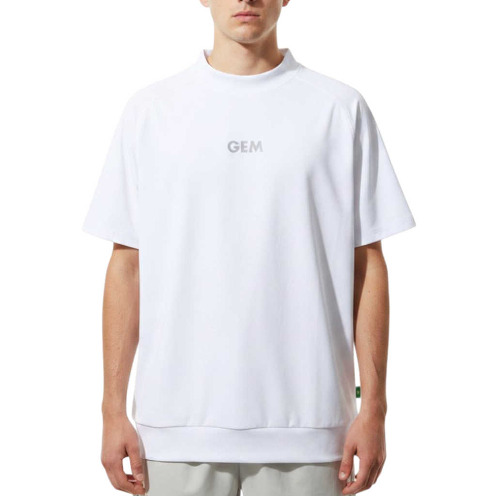 【GREEN EDGE MONKEYS】Mock neck harf sleeve モックネック Tシャツ WHITE (ZZGEM-60353002)