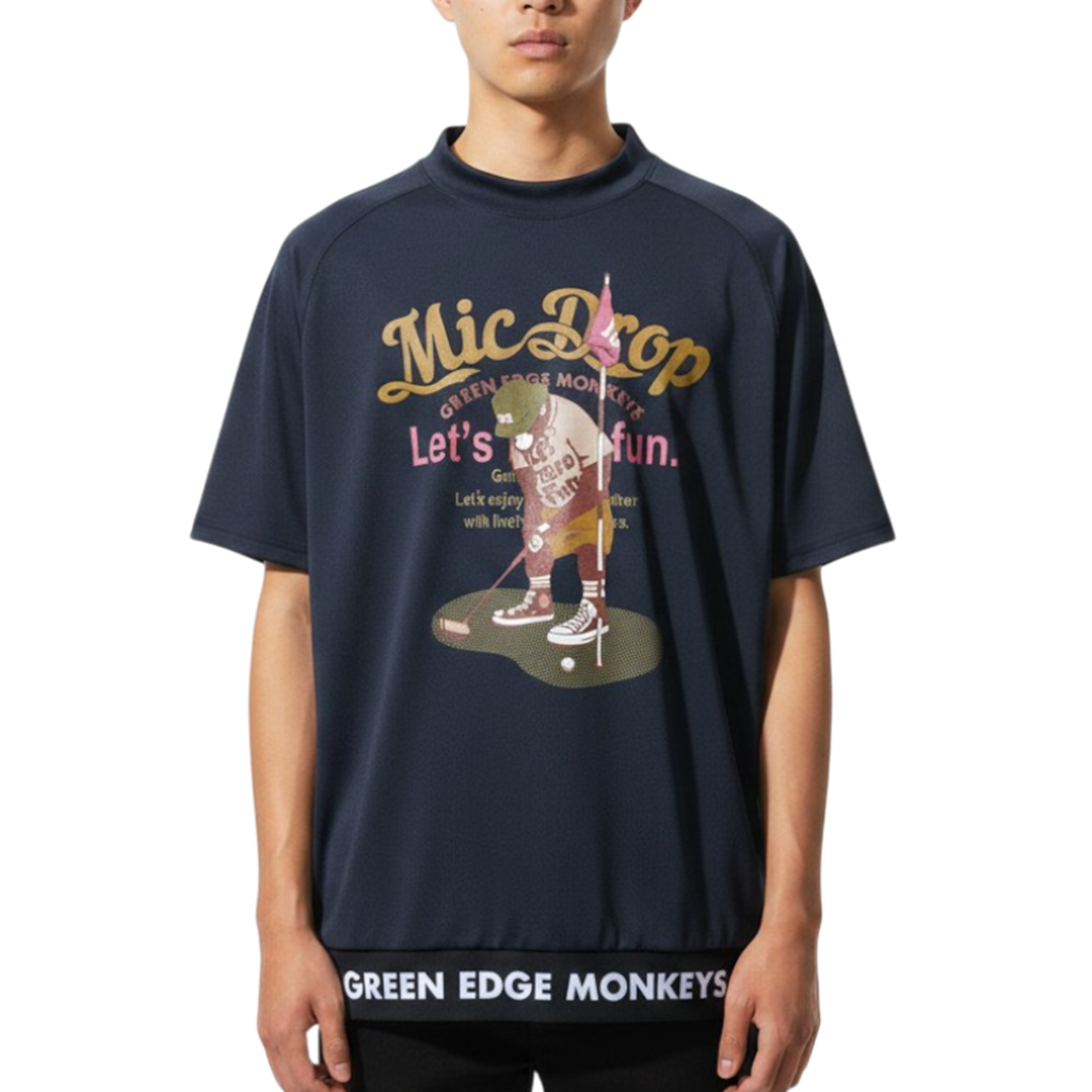 GREEN EDGE MONKEYS】Ribbed hem mock neck モックネック Tシャツ