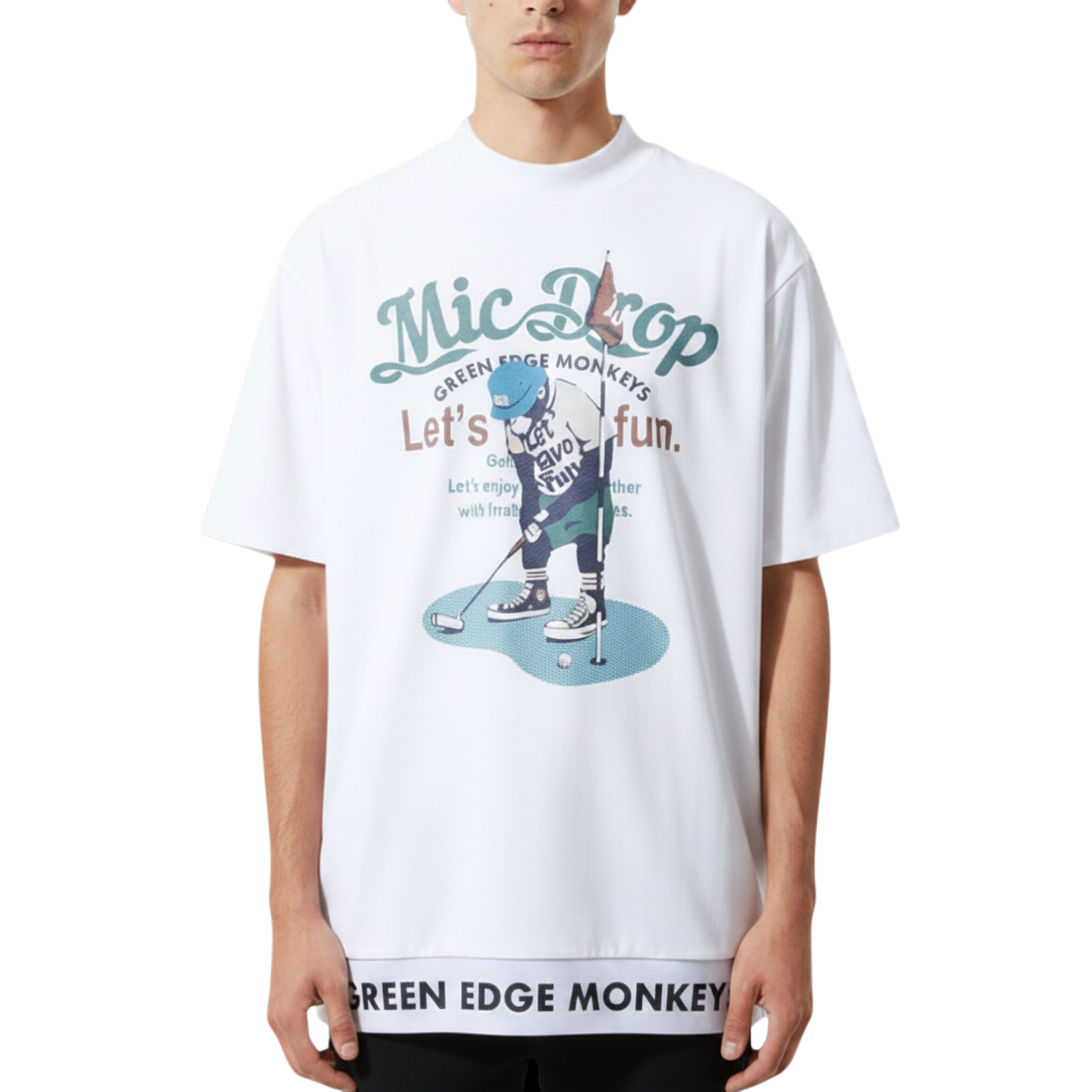 GREEN EDGE MONKEYS】Ribbed hem mock neck モックネック Tシャツ