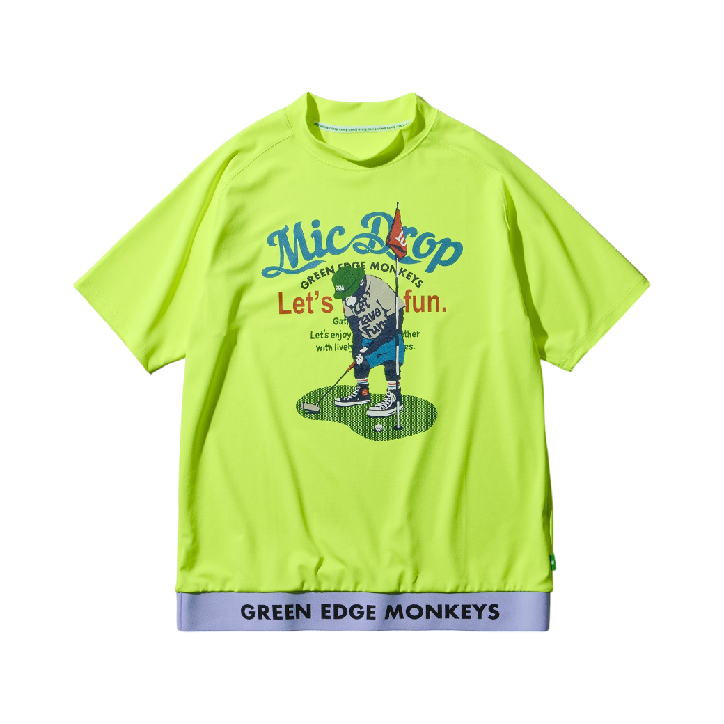 【GREEN EDGE MONKEYS】Ribbed hem mock neck モックネック Tシャツ YELLOW (ZZGEM-60353003)
