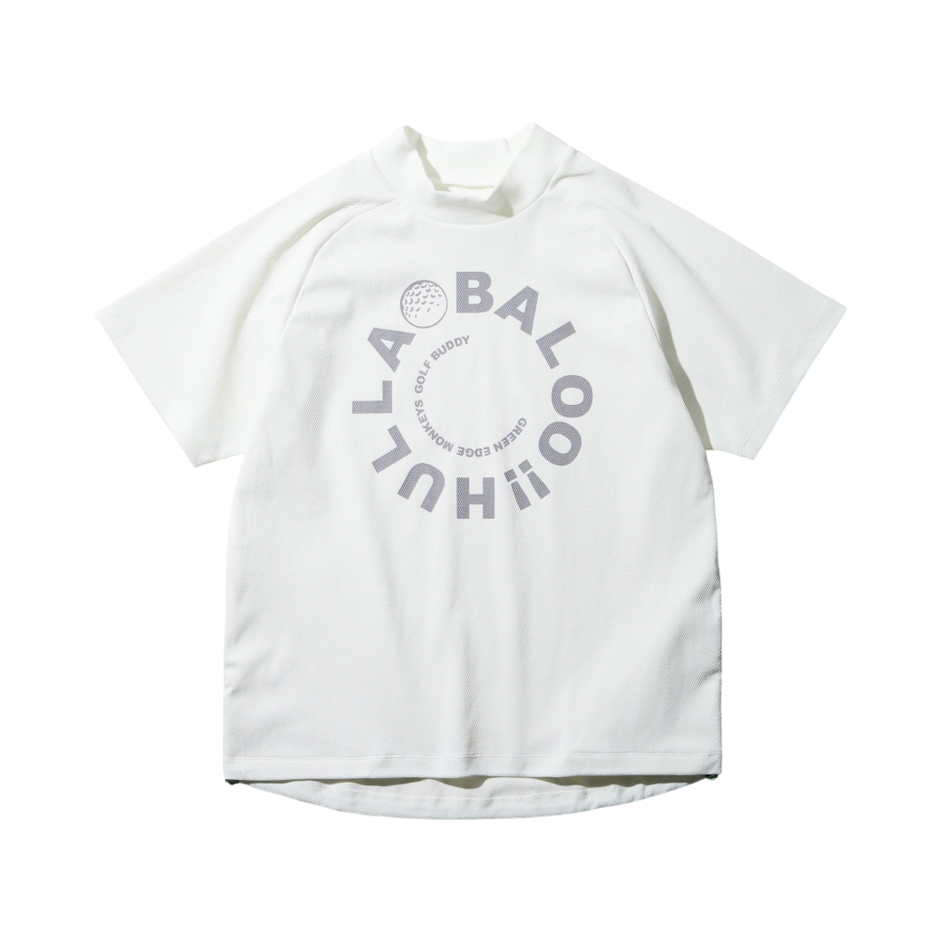 【GREEN EDGE MONKEYS】Popcorn knit mock モックネック Tシャツ WHITE (ZZGEM-60353007)