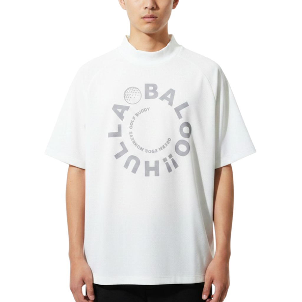 【GREEN EDGE MONKEYS】Popcorn knit mock モックネック Tシャツ WHITE (ZZGEM-60353007)
