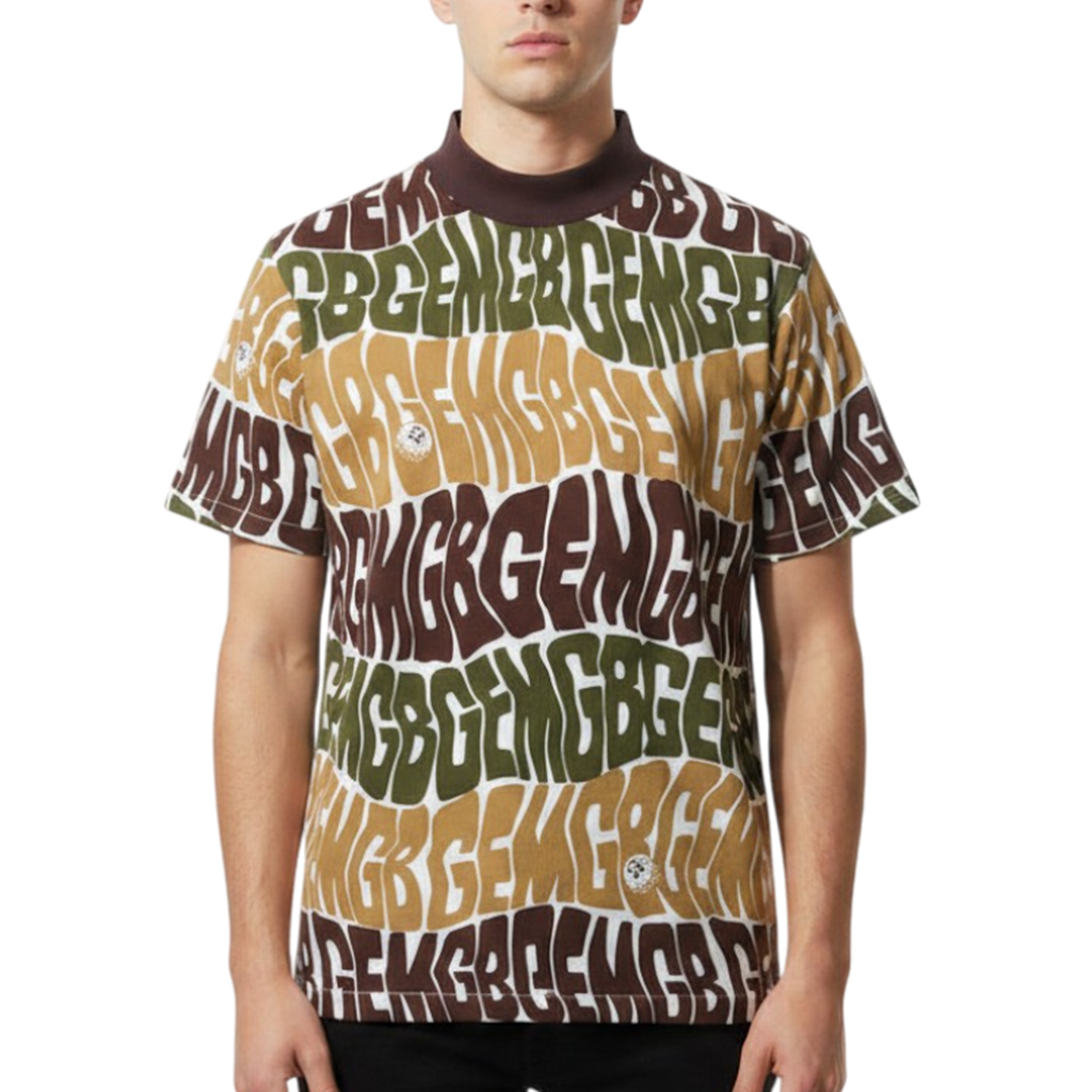 【新品・未使用】green edge monkeys モックネック GREEN EDGE MONKEYS】Original print mock neck モックネック Tシャツ