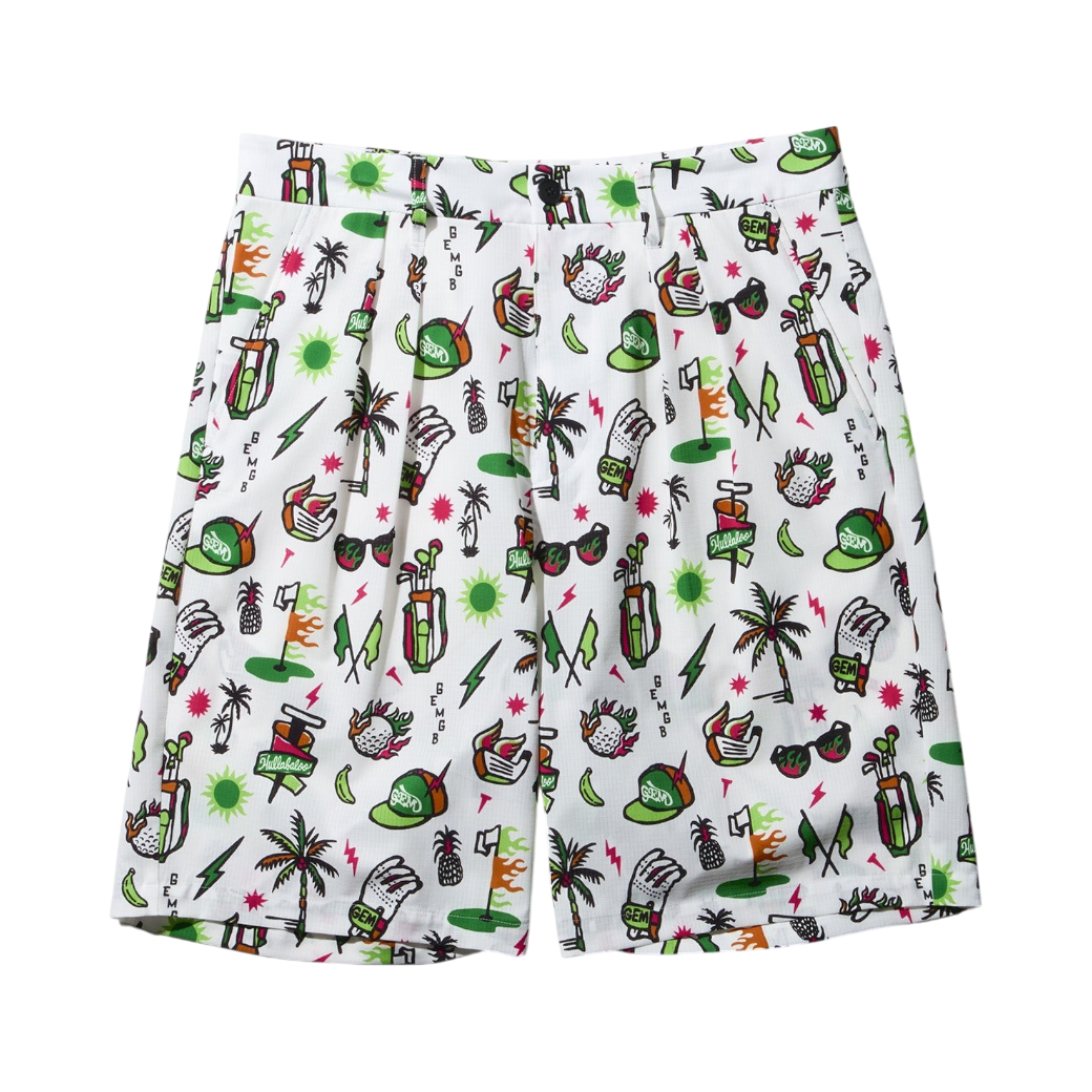 【GREEN EDGE MONKEYS】Original print short pants ショートパンツ WHITE (ZZGEM-60355105)