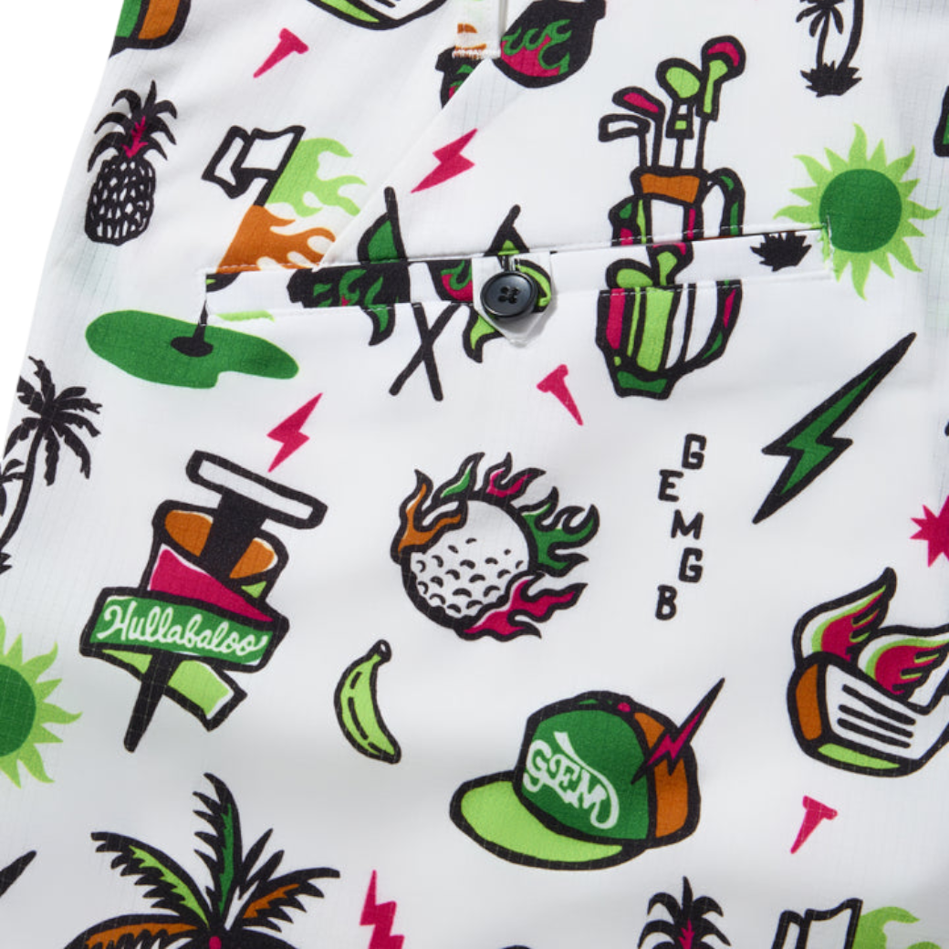 【GREEN EDGE MONKEYS】Original print short pants ショートパンツ WHITE (ZZGEM-60355105)