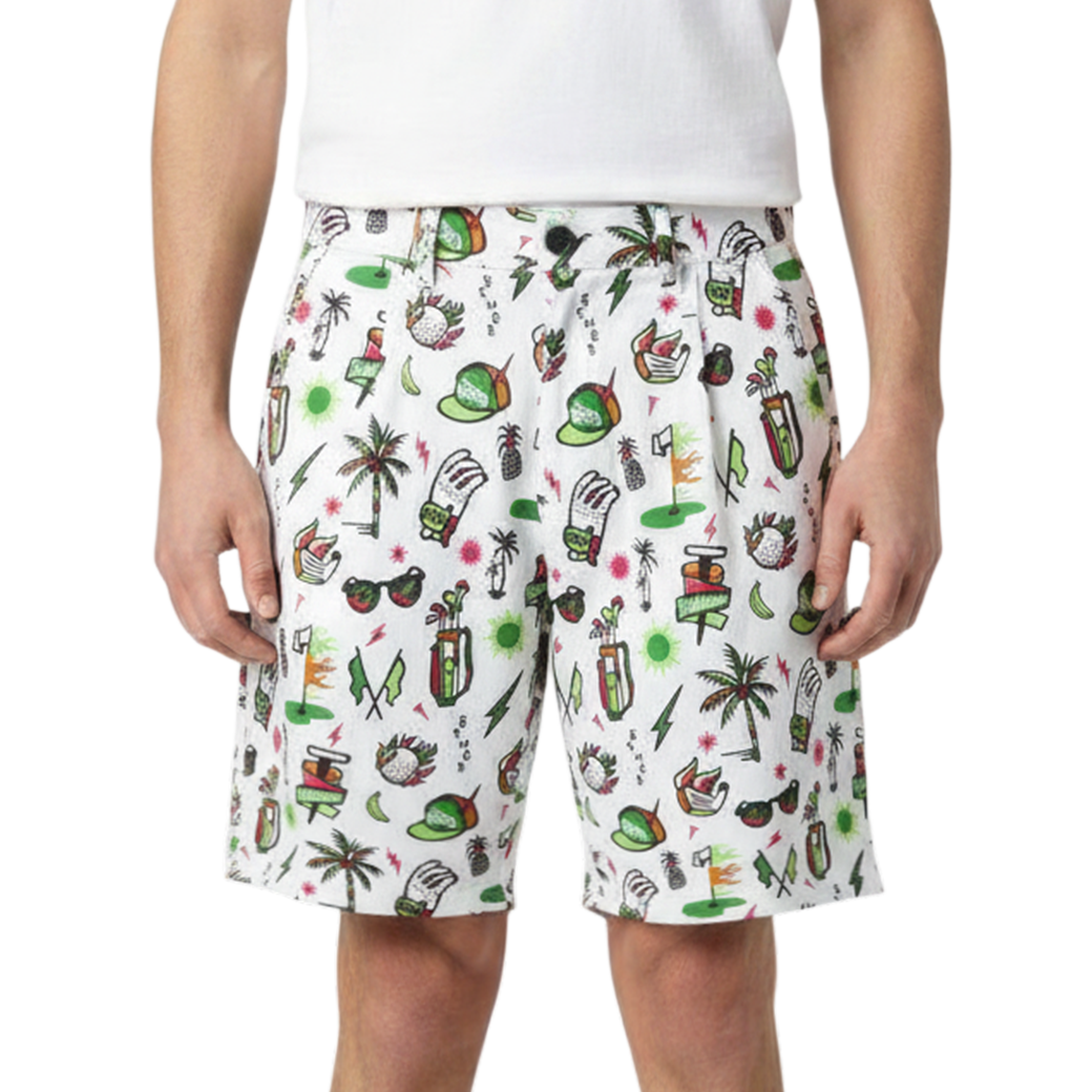 【GREEN EDGE MONKEYS】Original print short pants ショートパンツ WHITE (ZZGEM-60355105)